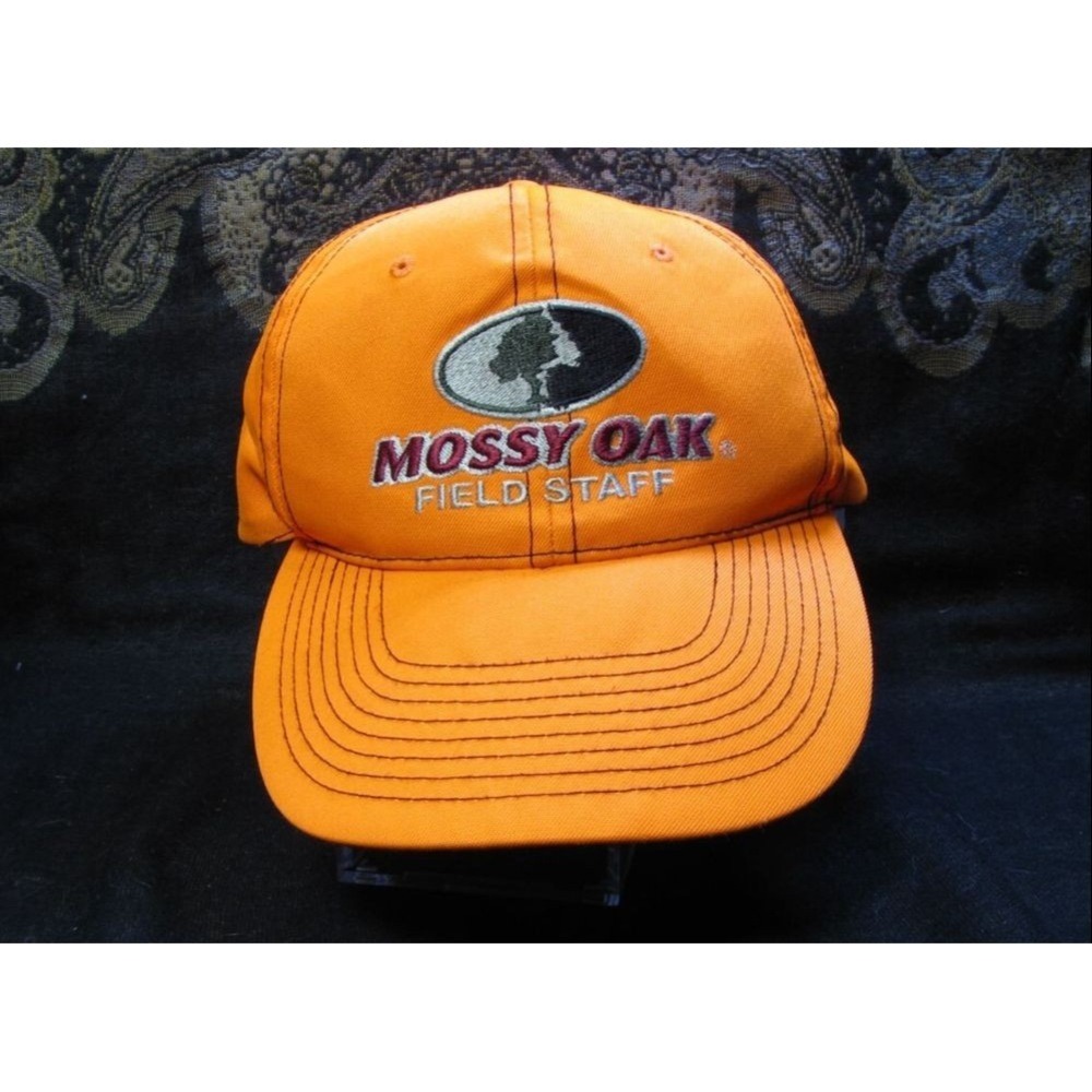 Mossy Oak Field Staff Hat Adjustable Safety Orange Snapback Cotton Blend